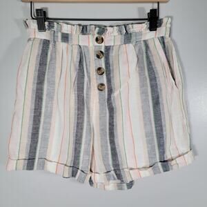 American Eagle Linen Cotton Boho Lined Shorts Sz M Beach Cottage Casual Cruise